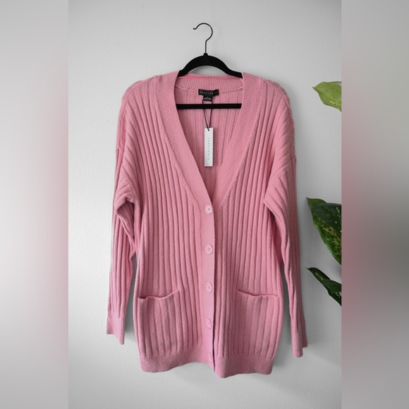 Sanctuary Cardigan Ribbed Barbie Pink - Picture 2 of 5